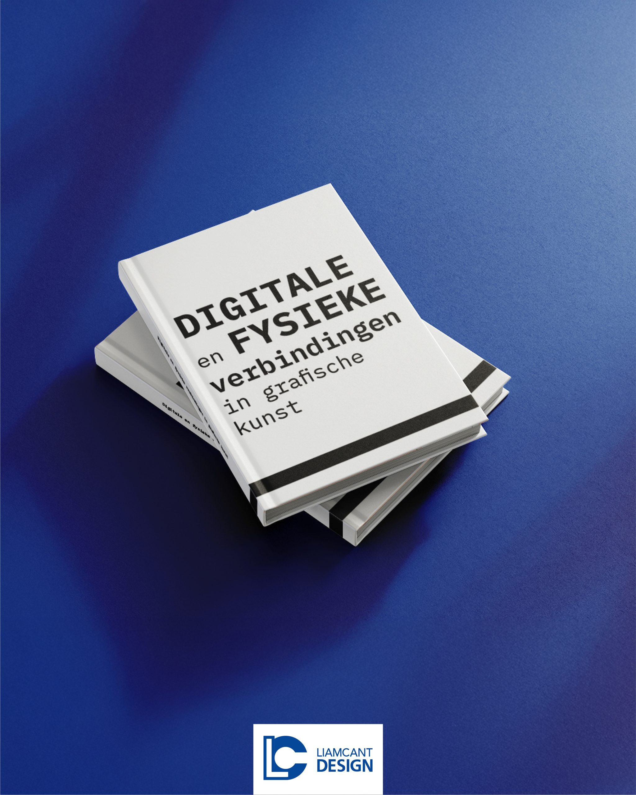 Minimalist black-and-white book cover of the graphic paper on a blue background