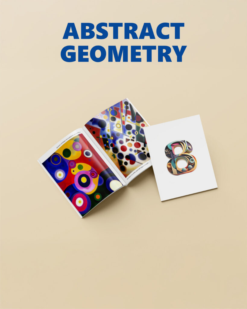 Cover and spread of the eighth booklet from “9 Quotes, 9 Styles” in Abstract Geometry style