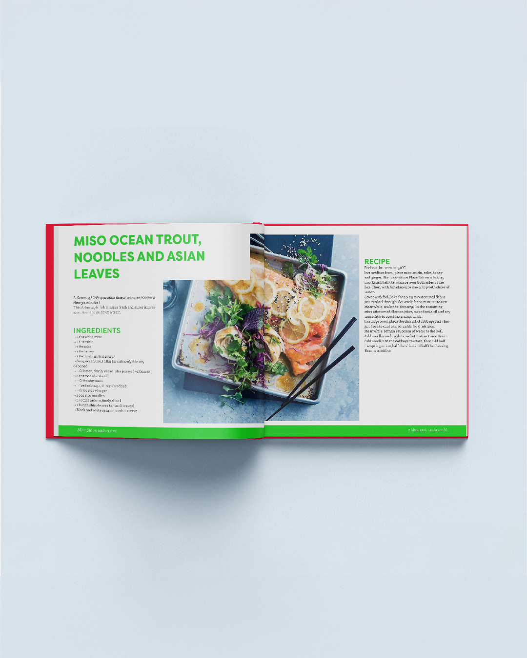 Recipe spread from the main course section of Tasty. Simple. Healthy. cookbook