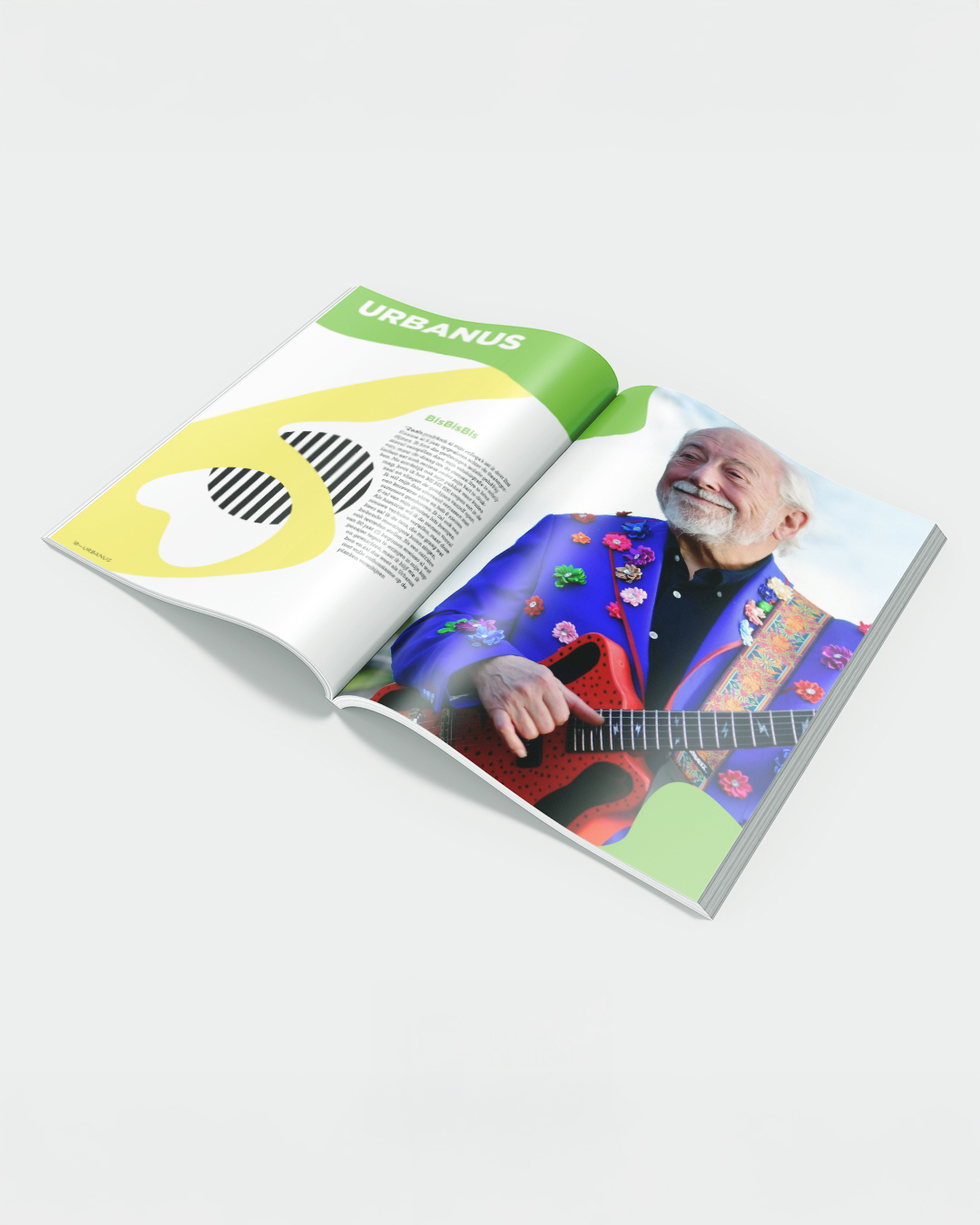 Program book spread from De Warande featuring an article about Urbanus