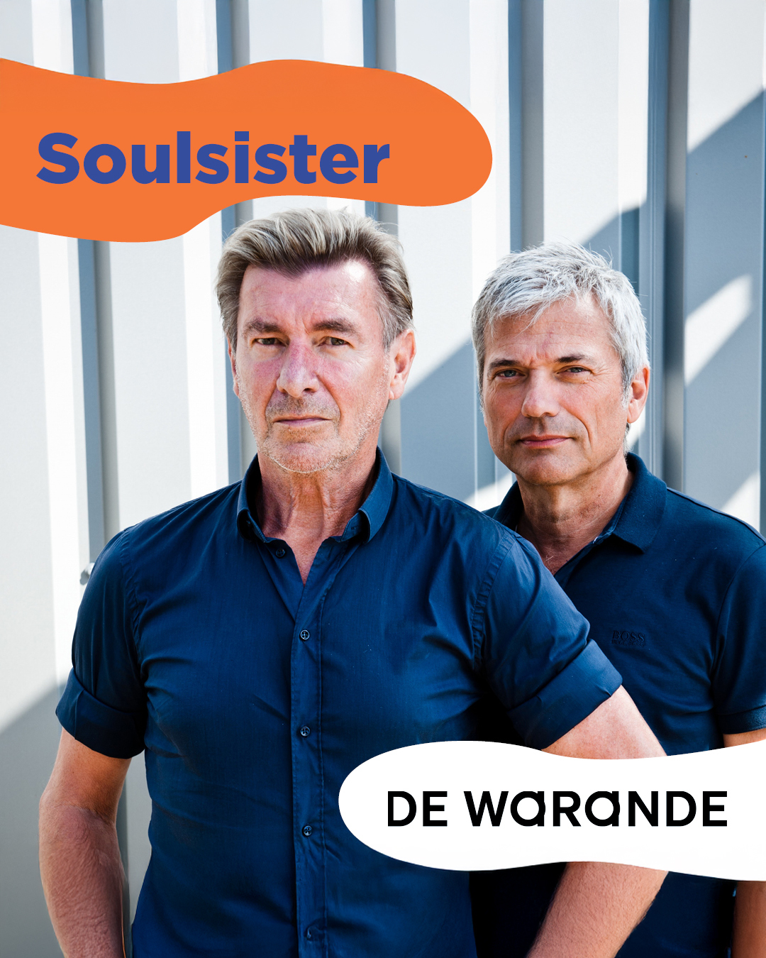 Instagram post mock-up for De Warande showing Soulsister duo promoting their performance