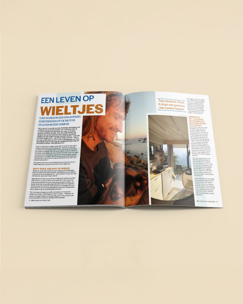 Centered view of an article spread from Ember Magazine