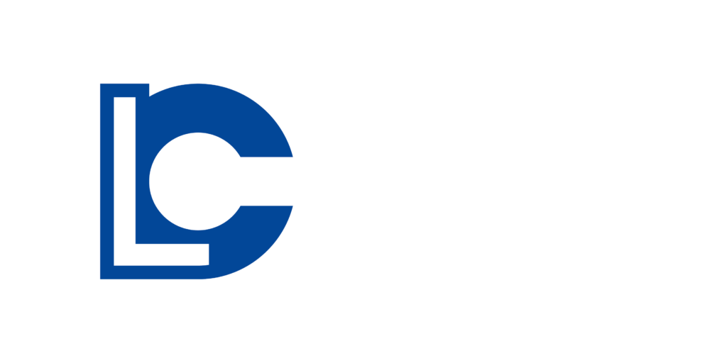 Horizontal Liam Cant Design logo with icon and text, used as home button in header